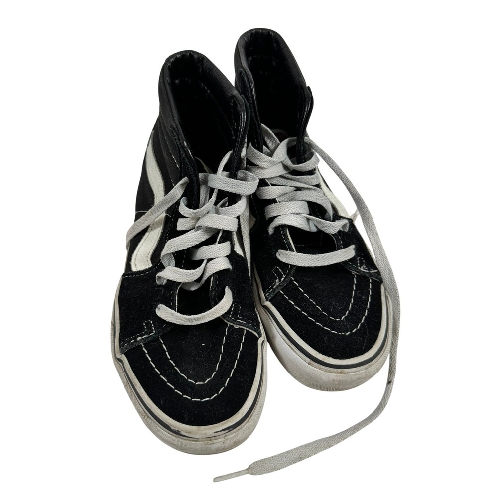 Vans Sk8-Hi High Top Sneakers Black White Suede Canvas Women 5.5 Men 4.0